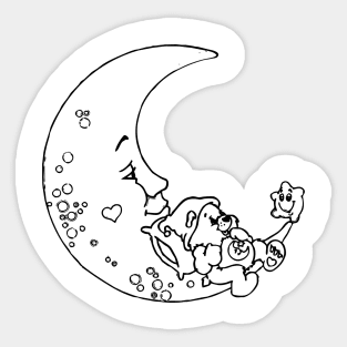 sleep on the moon Sticker